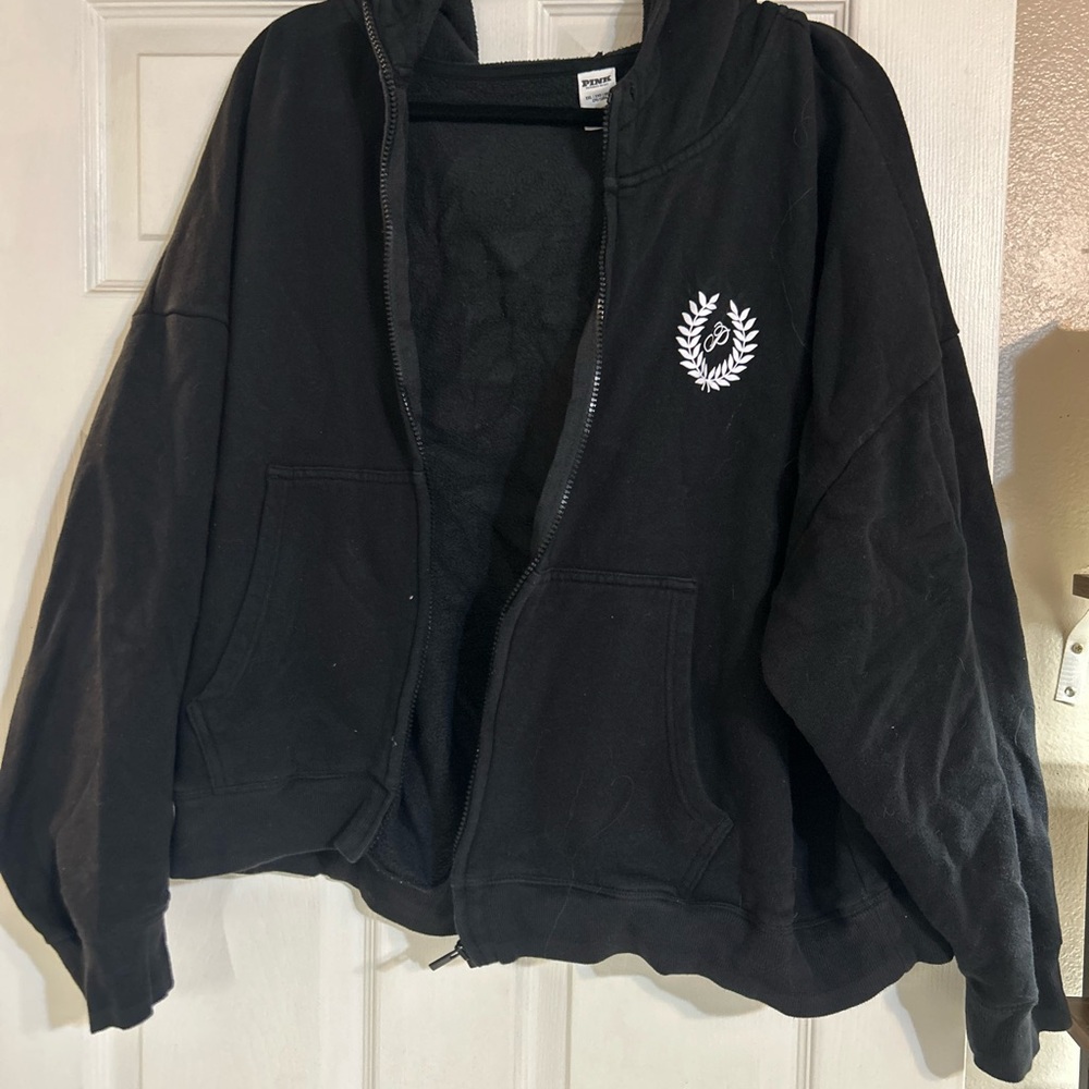 PINK Victoria's Secret Black Fleece Jacket